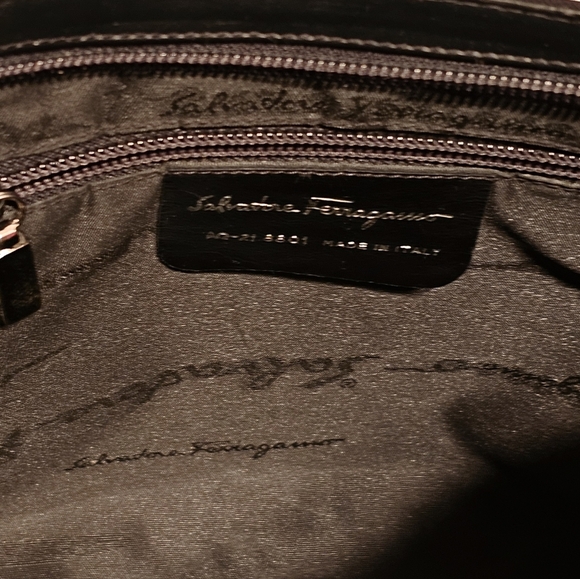 Salvatore Ferragamo Vala Black Nylon Shoulder Bag